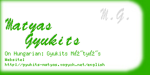 matyas gyukits business card